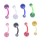 8PCS Mix Acrylic Glitters Belly Button Navel Ring Barbell Body Piercing Jewelry