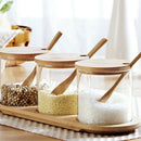 Glass Seasoning Jar Box Sugar Bowl Flavoring Jar Multi-Function Seasoning B