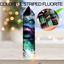 Colorful Natural Fluorite Quartz Crystal Wand Point Healing Stone Gifts G4H9