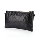 Black Rhombus Cosmetic Bag Large PU Zipper Handbag for Travel Makeup Tools