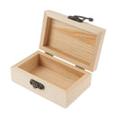 1PC Wooden Box Storage Plain Wood Jewellery Box Case With Lid Lock Hn