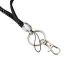 Black Strap Lanyard Bling Rhinestone Crystal Custom for ID Badge Key Ring