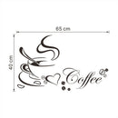 Coffee Cup with Heart Vinyl Quote Kitchen Removable Wall Stickers DIY Home FT