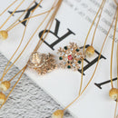 Lovely Rhinestone Alloy Christmas Snowflake Shape Stud Earring Lady's Jewe 3C