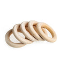 70pcs Unfinished Wooden Teether Beads Wood Baby Teething Ring DIY Jewellery
