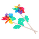 Colorful wood windmill garden party 7 leaves wind spinner ornament kids toys  ~ï¼ˆ