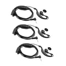 3 Pieces G Shape EarHook Earpiece Headsets with PTT & Mic 1Pin Cable Connector