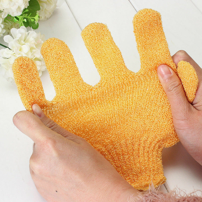 2X Exfoliating Body Scrub Gloves Shower Bath Mitt Loofah Skin Massage SpongeHITO