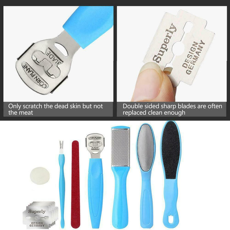 8Pcs/Set Manicure Foot Care File Set Dead Hard Skin Callus Remover Scraper new