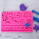 Cute Ocean World Silicone Mould Cake Decoration Embosser Fondant Chocolate