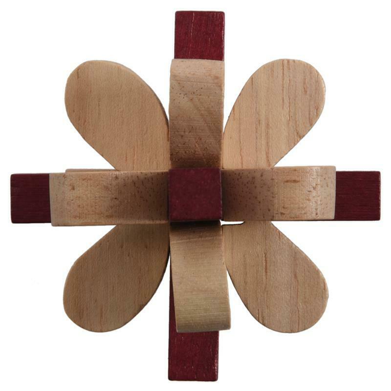 Wooden Double Color Plum Lock Lilac Locks Logic Puzzle Burr Puzzles Brain T Z2P5