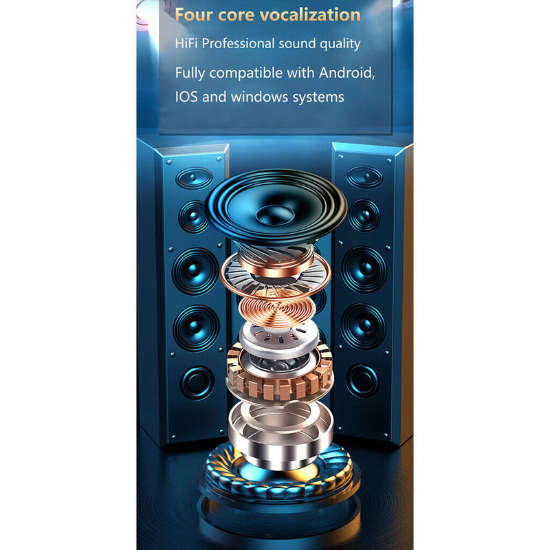 Mini Wireless Earbud Headset CVC Noise Canceling with Mic Mirror Flashlight