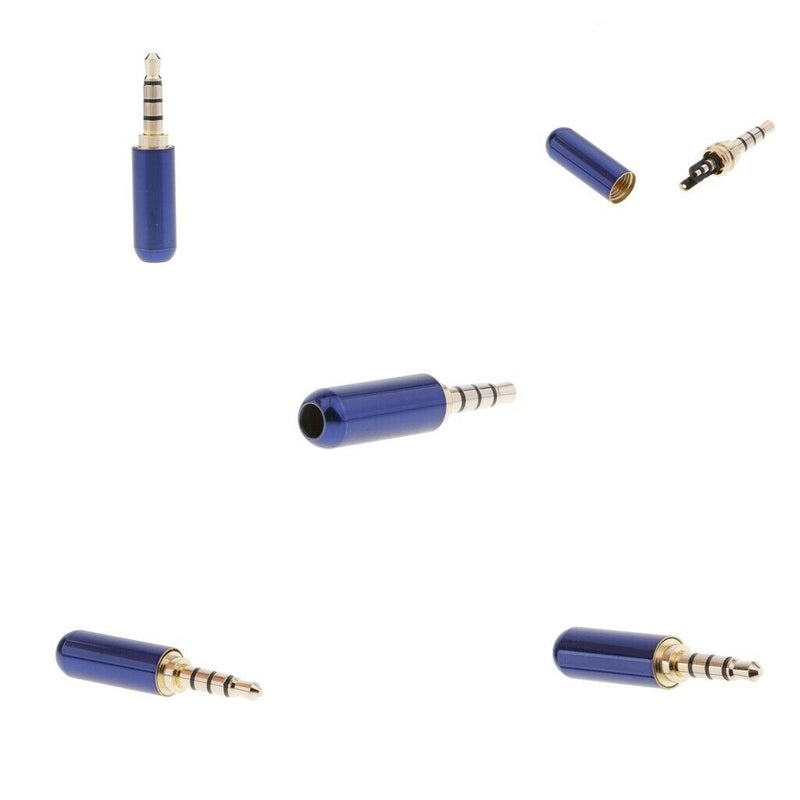 5Pcs Male to Jack 3.5mm 1/8" Mini Audio Plug Male Stereo Adaptor DIY Soldering