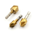 3Pcs 12mm-19mm metal countersink drills tool for hex shank chamfer cutter too Gn