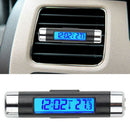 Air Outlet Clip Type Auto Car Electronic Clock Temperature Meter Thermometer