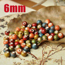 100x 6mm Round Ceramic Loose Bead Porcelain Ceramic Beads DIY For Jewelry Making
