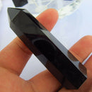 Black Quartz Crystal Stone 100% Natural Obsidian Point Healing Hexagonal Wand