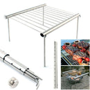 Outdoor Stainless Steel Barbecue Bracket Camping Bbq Multi-Tools Picnic Fol