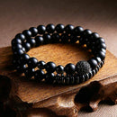 8MM Natural Obsidian Beads Double Winding Charm Buddha Bead Fashion Bracelets