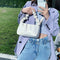 Women Candy Color Shoulder Bags Pleated Ruffle PU Totes Handbag (White)