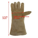 Welding Gloves Thick Heat Wear Resist Cow Split Leather Safety Work Gloves A