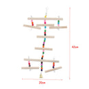 Parrot Bird Wooden Ladder Perch Toys Small Beads Varicolored