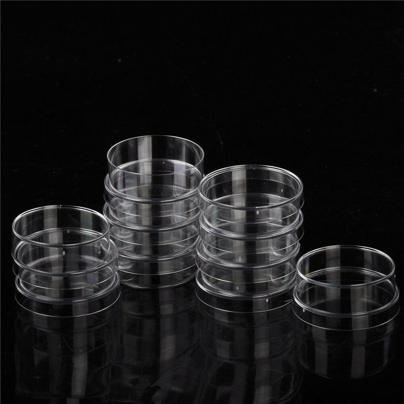 10Pcs Sterile Polystyrene Plastic Petri Dishes Plate With Lids 35x15mm B Ew