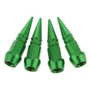 4x Aluminum Long Spike Wheel Tire Valve Stem Car Truck Air Caps Covers Green
