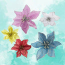 10Pcs Glitter Poinsettia Flowers Christmas Wreath Tree Decorations Xmas Gifts AU