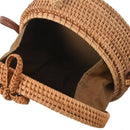 Handwoven Thick Classic Round Rattan grass Bag Brown