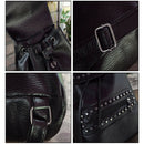 Fashion Women PU Leather Rivet Backpack Casual Girls School Bag Black