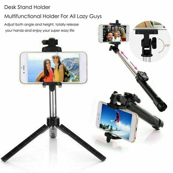 Wireless Selfie Stick 360 Shutter Remote Extendable With Tripod Phone Holder bs