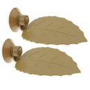 2 x Turtle Platform with Suction Cup Leaf Shape - Decorative Reptile Frog Pier