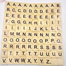 100pcs A to Z Wood Tile Black Letters Puzzle Alphabets Board Crafts