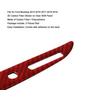 3PCS Rear Red Carbon Fiber Gear Shift Frame Stickers for Ford Mustang 2015-2019