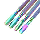 4Pcs Rainbow Cuticle Pusher Stainless Steel Cuticle Remover and Cutter Mani D6M6