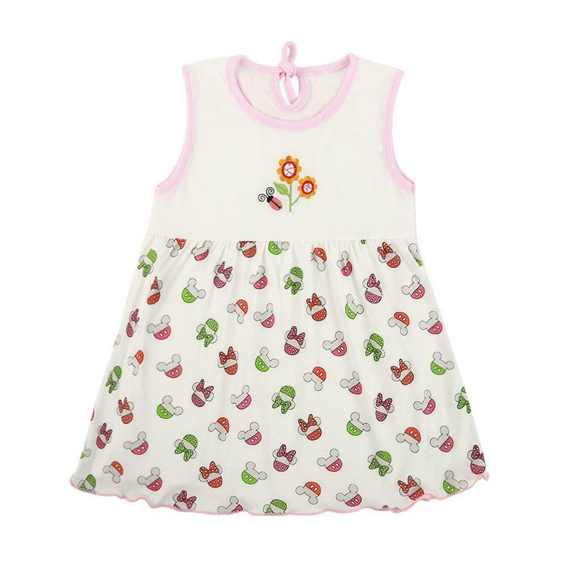 Baby Summer Dresses Girls O-Neck Sleeveless Cute Flowers Cotton Mini Dress