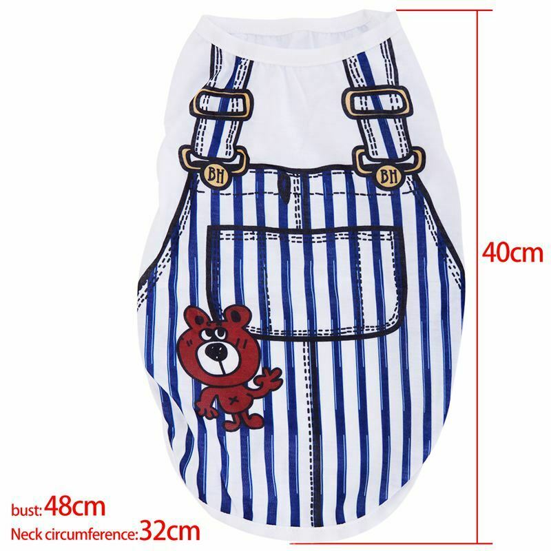 Puppy Dog Costume T-shirt Summer Round Neck Tops Tee Playsuit Dog Clothes A
