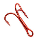 100Pcs/Set Red Fishhook Carbon Steel Treble Jig Hooks Fishing Hooks 10#