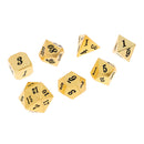7 Pieces Metal Dice Set D6 D8 D10 D12 D20 for Board Games RPG MTG