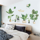 Tropical Palm Leaves Wall Stickers Home Decor Living Room Decorative Sticke