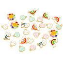 27Pcs/Set Enamel Alloy Rainbow Cloud Charms Pendant Jewelry DIY Craft Maki ME