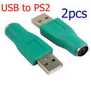 2pc USB Male to PS2 Female Port Adapter Connector for PC Computer Mouse Keyboard