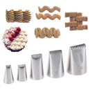5pcs Basket Weave Tips Icing Piping Nozzle Stainless Steel Writing Tube Noz G+