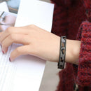 Fashion Simple Leopard Pattern Horse Hair Leather Bracelets Magnetic Clasp  X1V6
