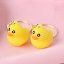 1pcs Cute Yellow Duck Silicone Key Chain Gift Bag Pendant Accessory Keyring T BX