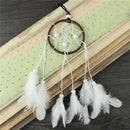 Dream Catcher With White Feather Beads Wall Hanging Decor Craft Car Ornament  JR