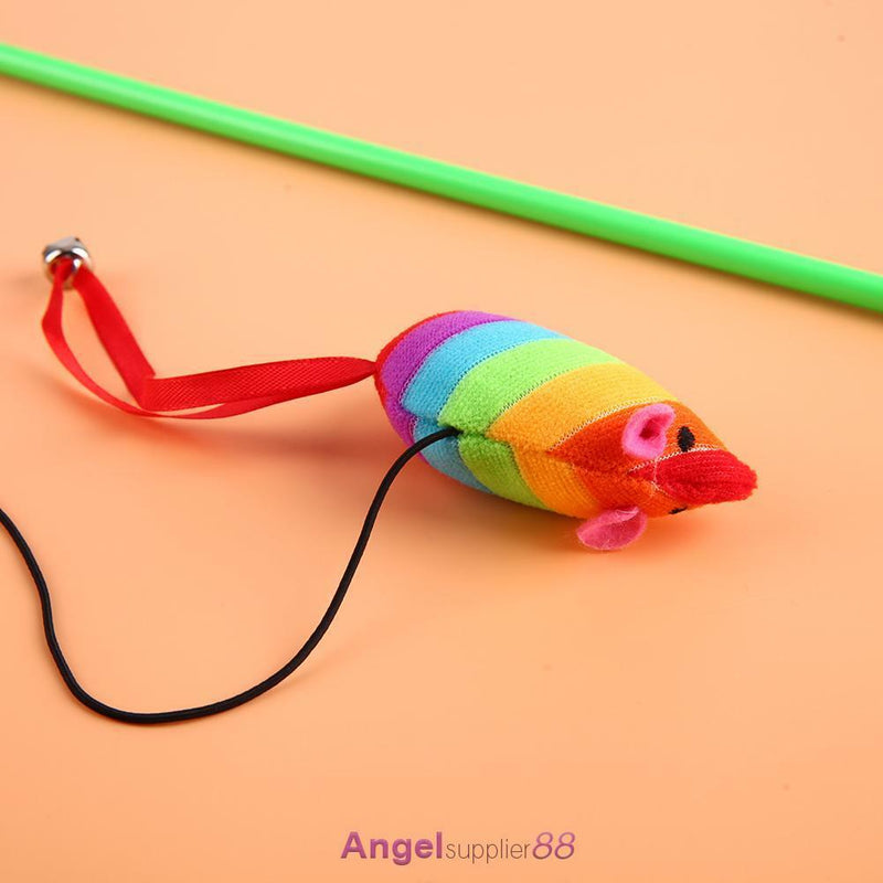 Funny Cat Rods Interactive Toys Cat Teaser Stick Mouse Steel Wire Colourful