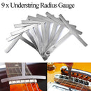 9Pcs Understring Radius Gauge for Guitar Bass Setup Builder Luthier Tools Supply