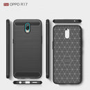 Soft TPU Bumper Case for OPPO R17 Brushed Carbon Fiber Back Cover Dark Blue
